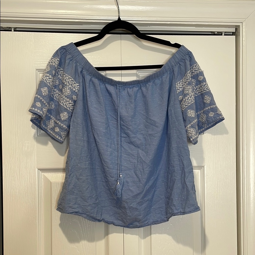 Old Navy Womens Embroidered‎ Peasant Top Size Size M Boho Prairie Western Dainty